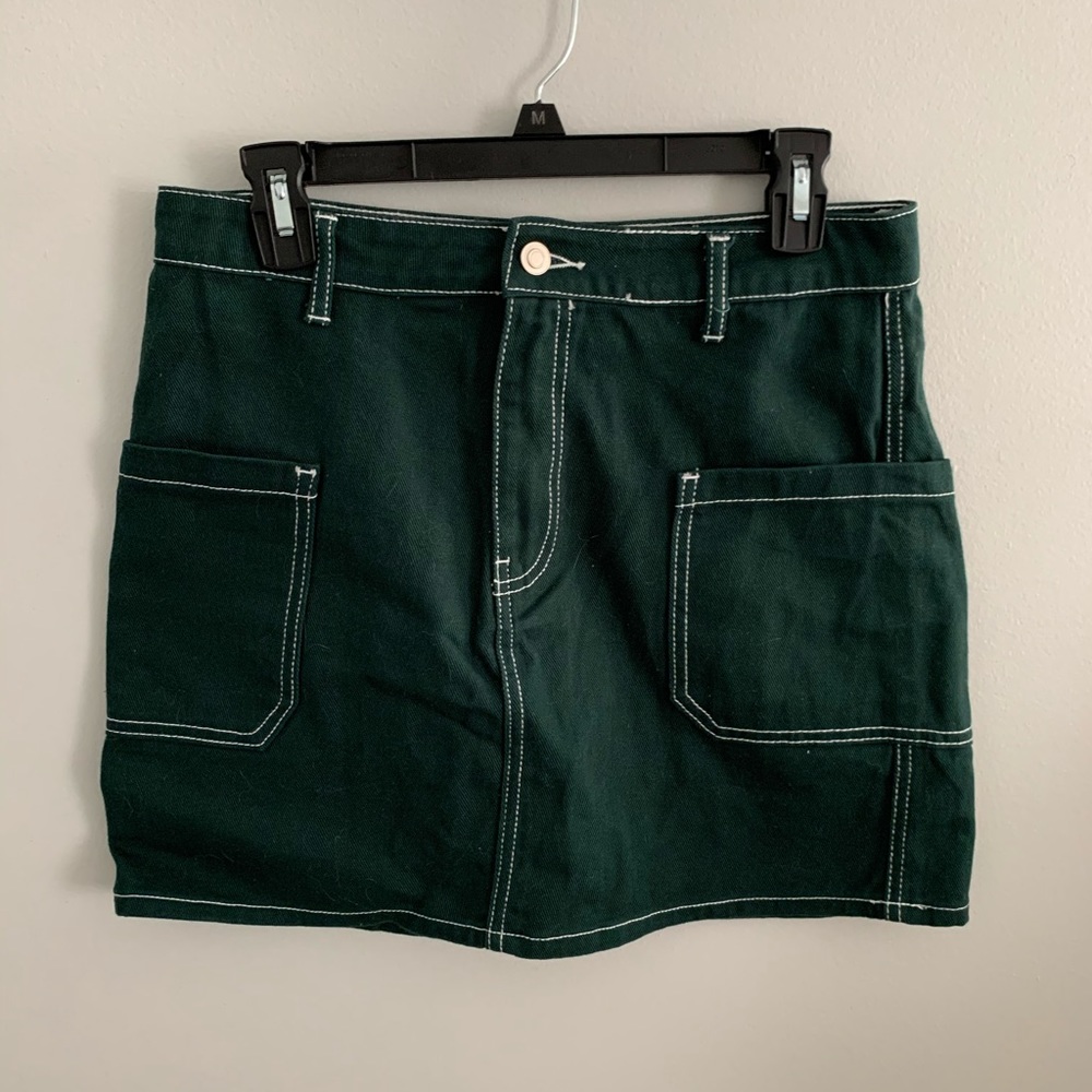forever 21 dark green skirt